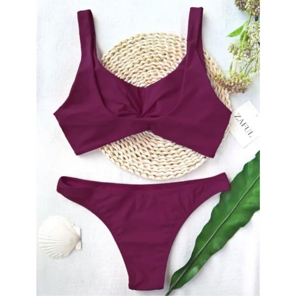 ZAFUL | SMALL | Front Knot Plum Bikini - Picture 2 of 4
